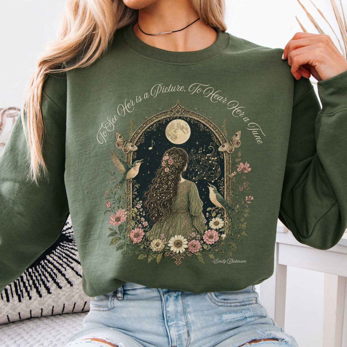 Sweatshirt Military Green / S Design 295 Crewneck Sweatshirt The Mystic Eden