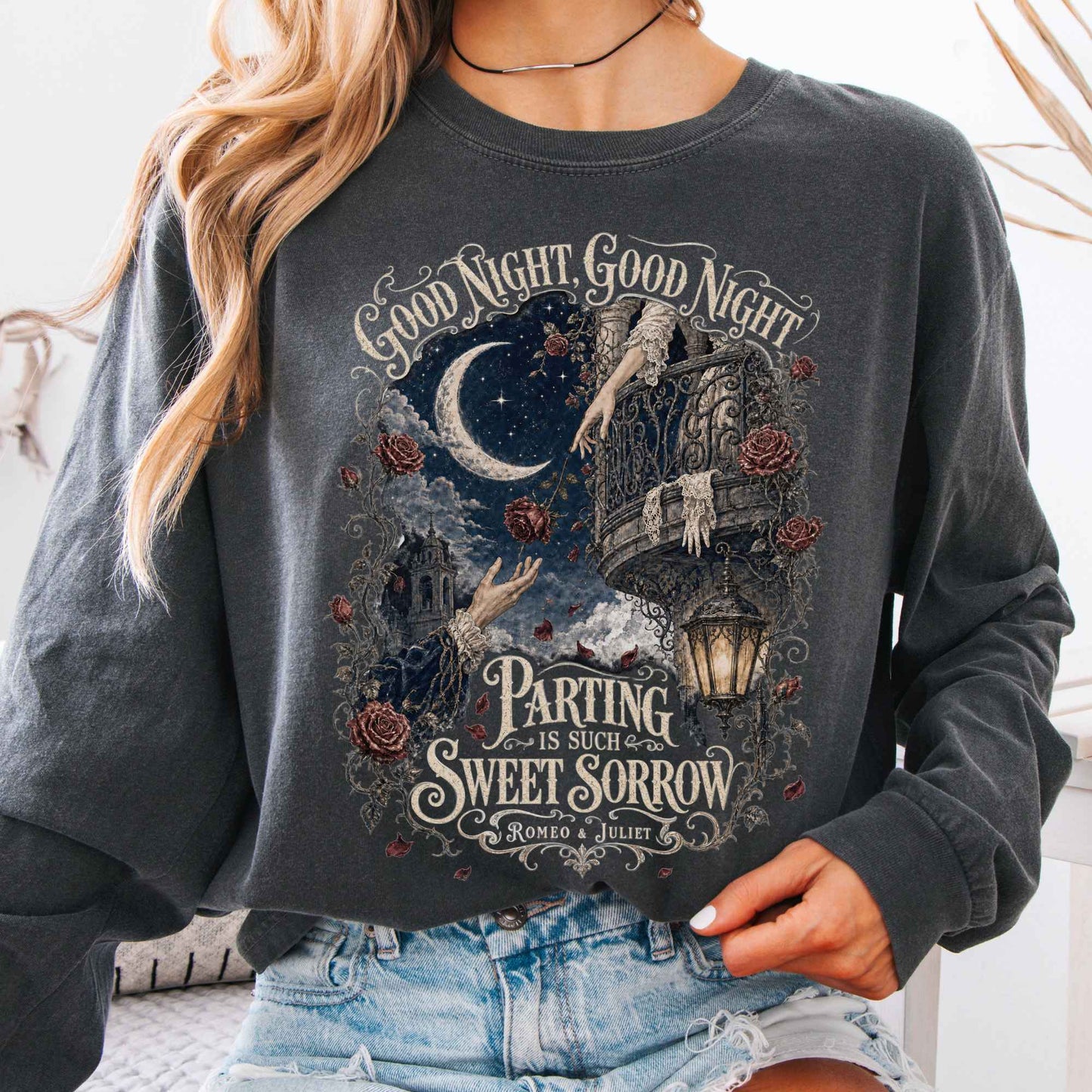 Long-sleeve Pepper / S Parting Is Such Sweet Sorrow Romeo and Juliet Shakespeare Long Sleeve The Mystic Eden
