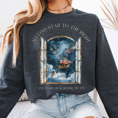 Sweatshirt Dark Heather / S Second Star to the Right America 250 Commemorative Crewneck Sweatshirt The Mystic Eden