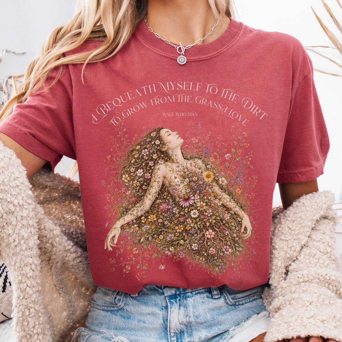 T-Shirt Crimson / S I Bequeath Myself to the Dirt Walt Whitman T-Shirt The Mystic Eden