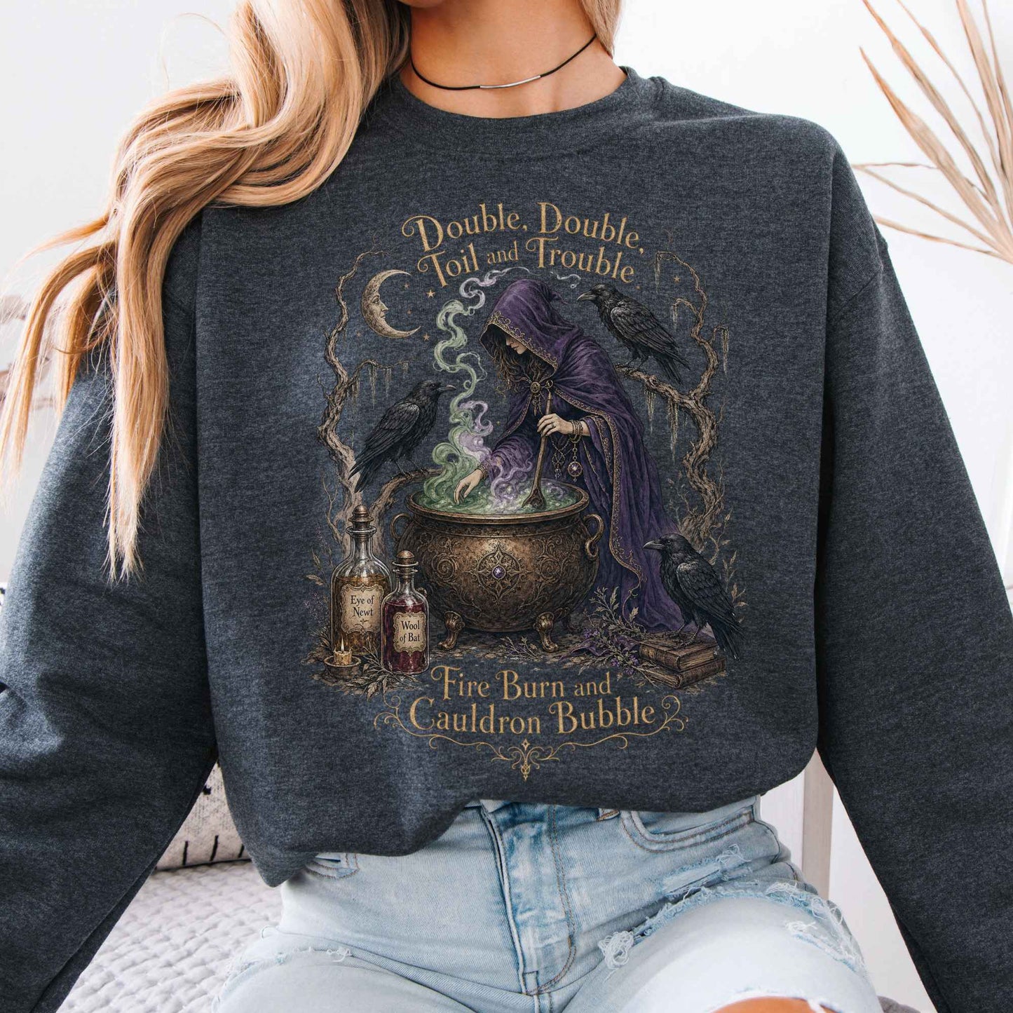 Sweatshirts Dark Heather / S Design 336 Crewneck Sweatshirt The Mystic Eden