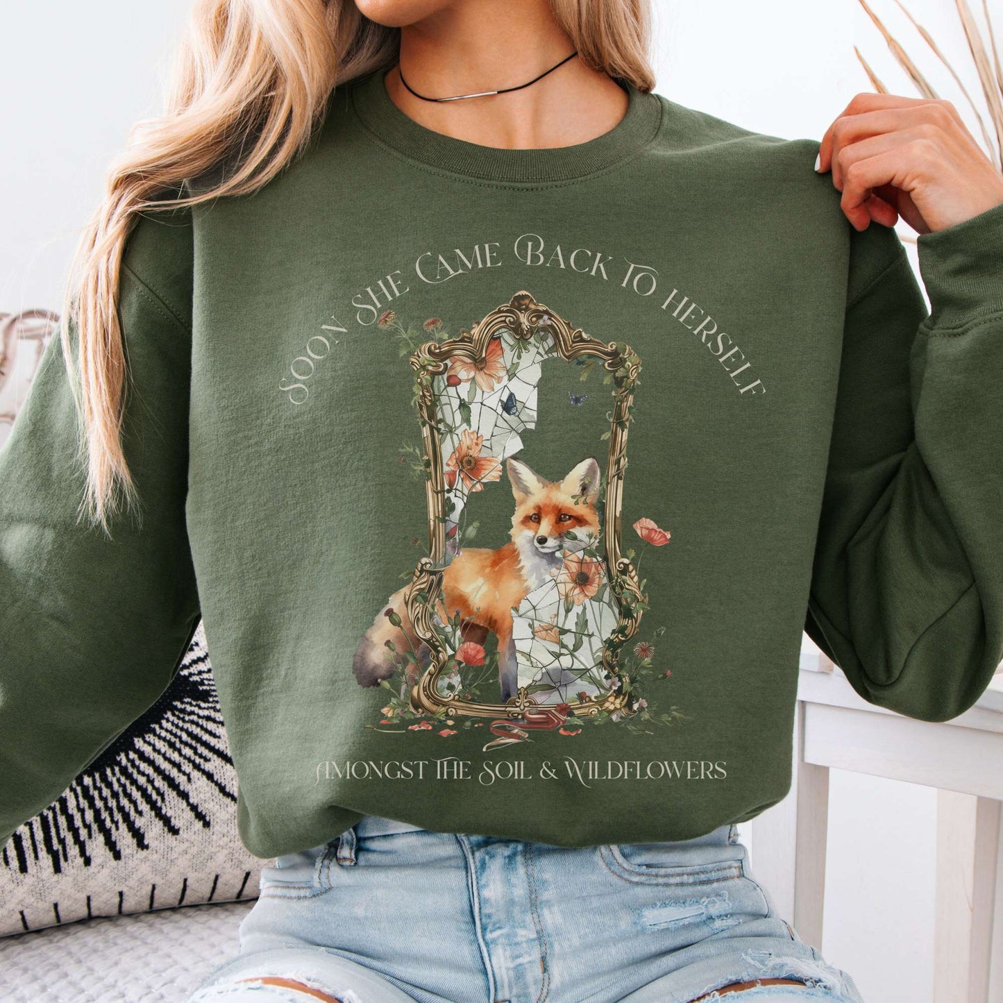Sweatshirt Military Green / S Design 291 Crewneck Sweatshirt The Mystic Eden