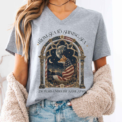 V-neck Athletic Heather / S 250 Years Under the Same Stars V-Neck The Mystic Eden