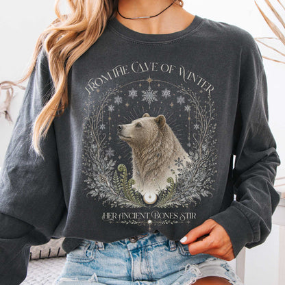 Long-sleeve Pepper / S From the Cave of Winter Her Ancient Bones Stir Long Sleeve The Mystic Eden