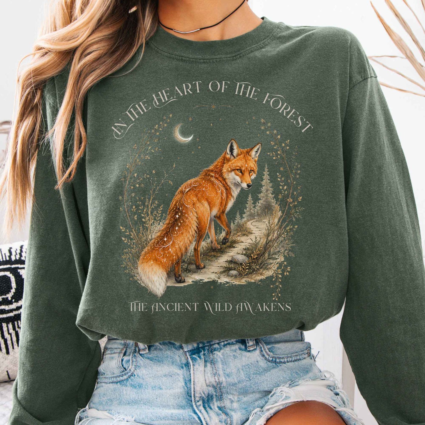 Long-sleeve Hemp / S In the Heart of the Forest The Ancient Wild Awakens Fox Long Sleeve The Mystic Eden