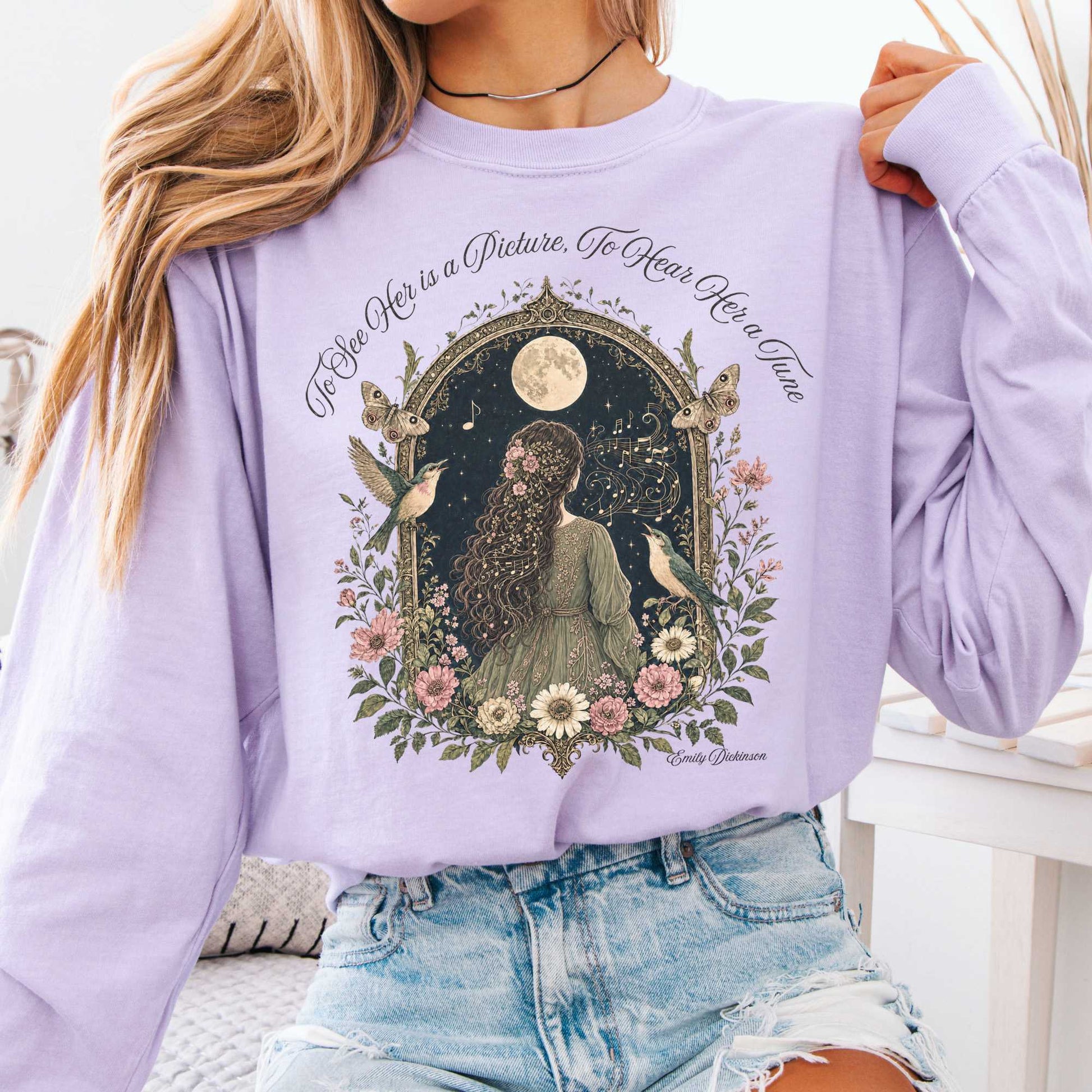 Long-sleeve Orchid / S To See Her Is a Picture, To Hear Her a Tune Dickinson Long Sleeve The Mystic Eden