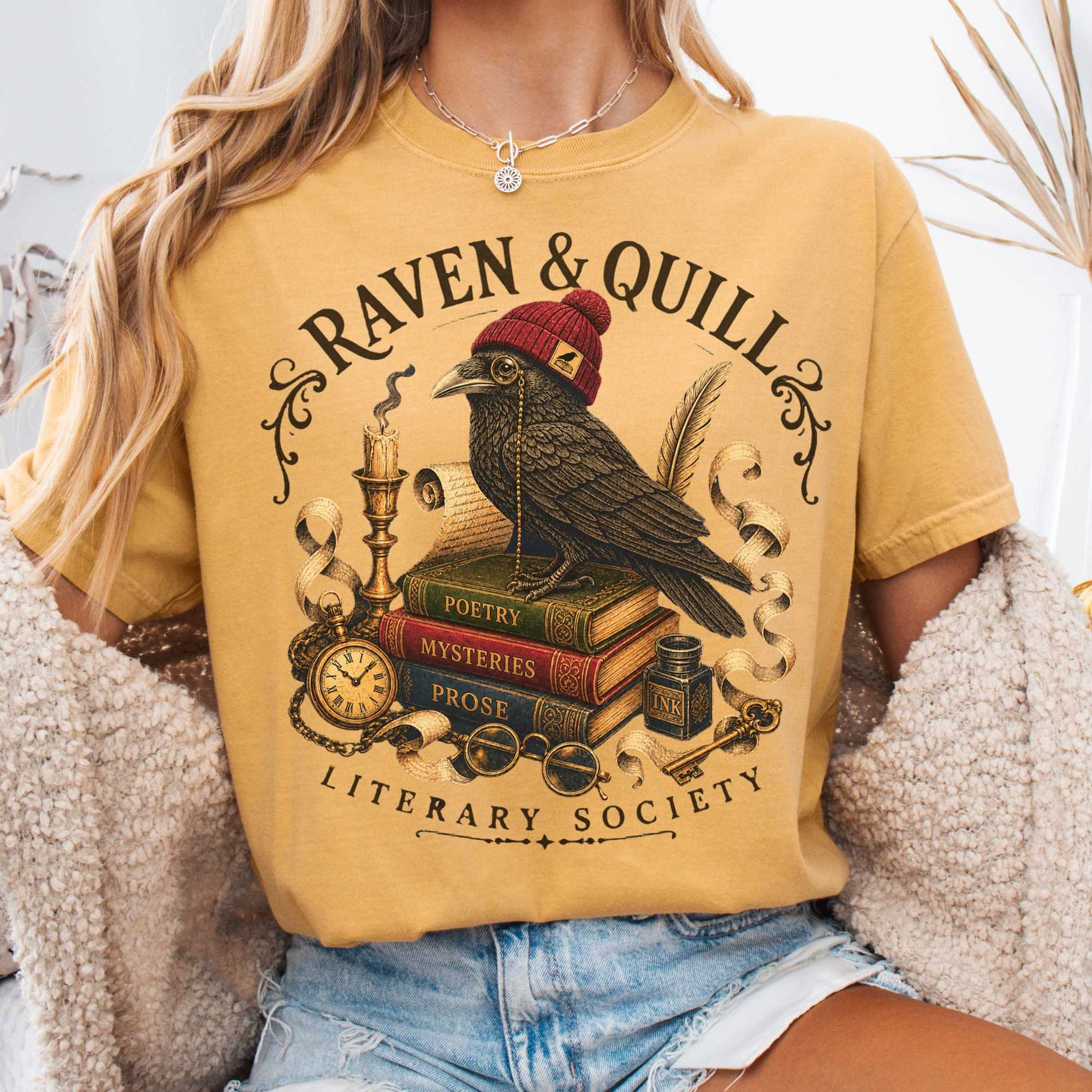 T-Shirt Mustard / S Raven & Quill Literary Society T-Shirt The Mystic Eden