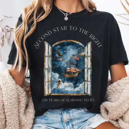T-Shirt Black / S Second Star to the Right America 250 Commemorative T-Shirt The Mystic Eden