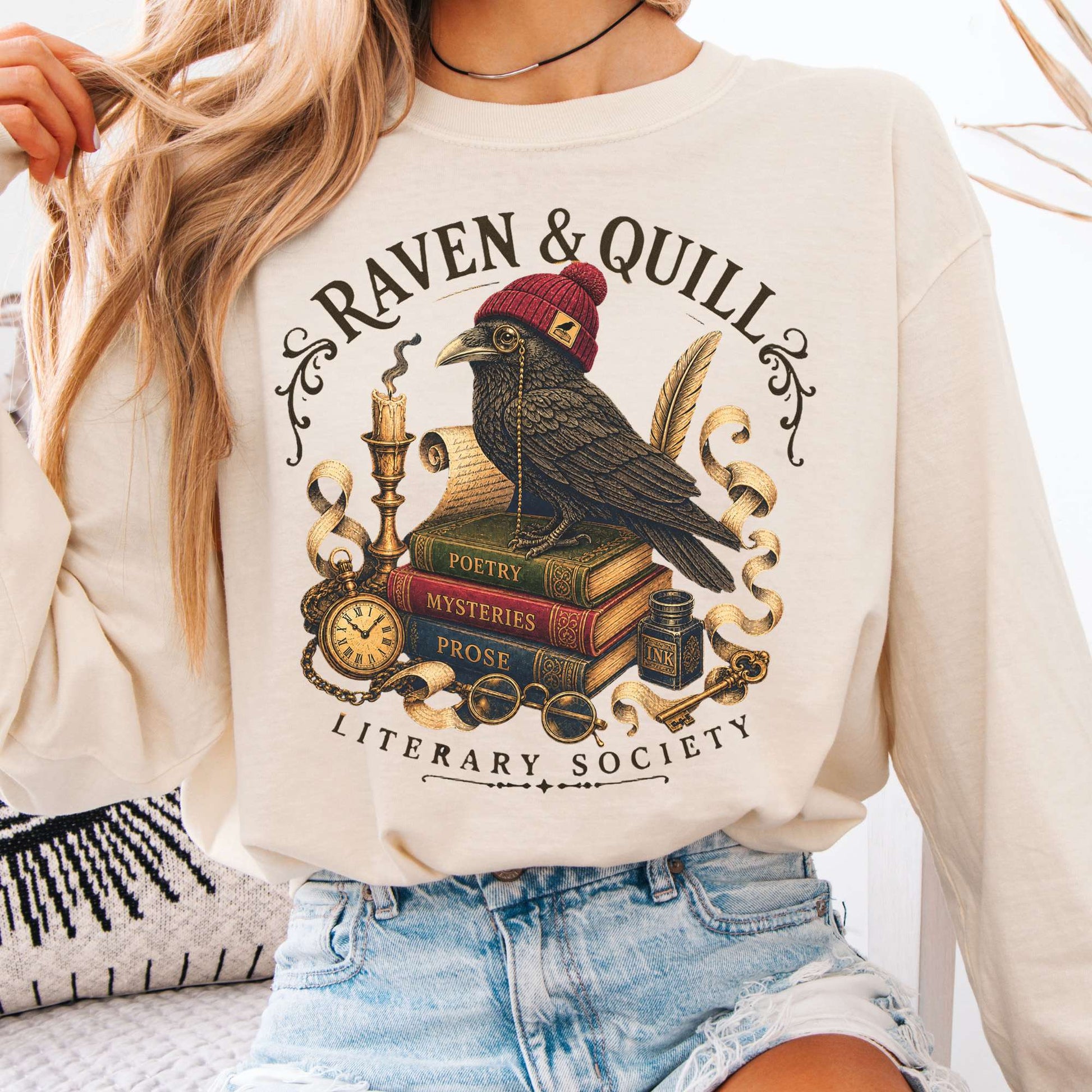 Long-sleeve Ivory / S Raven & Quill Literary Society Long Sleeve The Mystic Eden