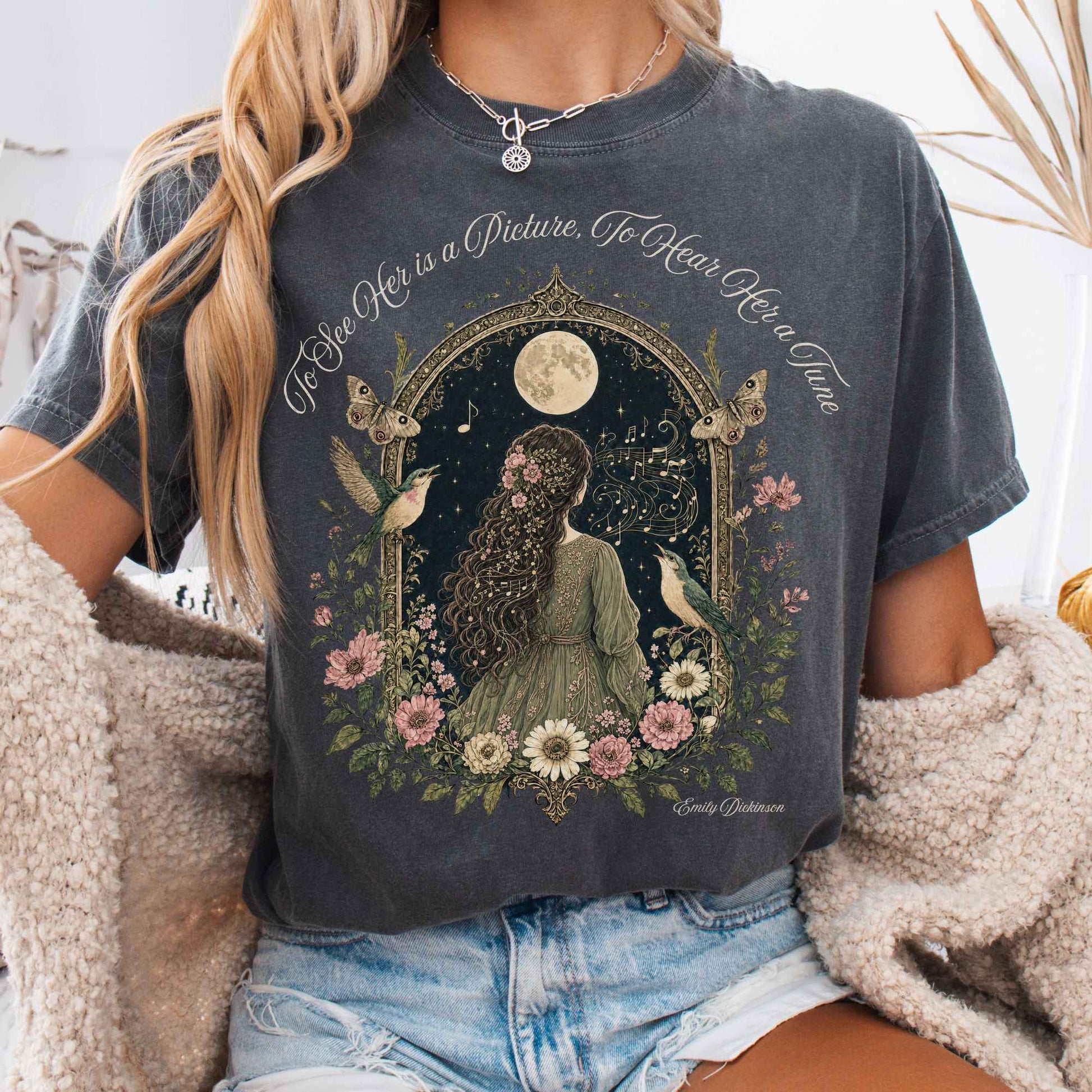 T-Shirt Pepper / S To See Her Is a Picture, To Hear Her a Tune Dickinson T-Shirt The Mystic Eden