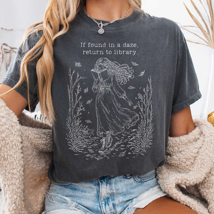 T-Shirt Pepper / S If Found in a Daze, Return to Library T-Shirt The Mystic Eden