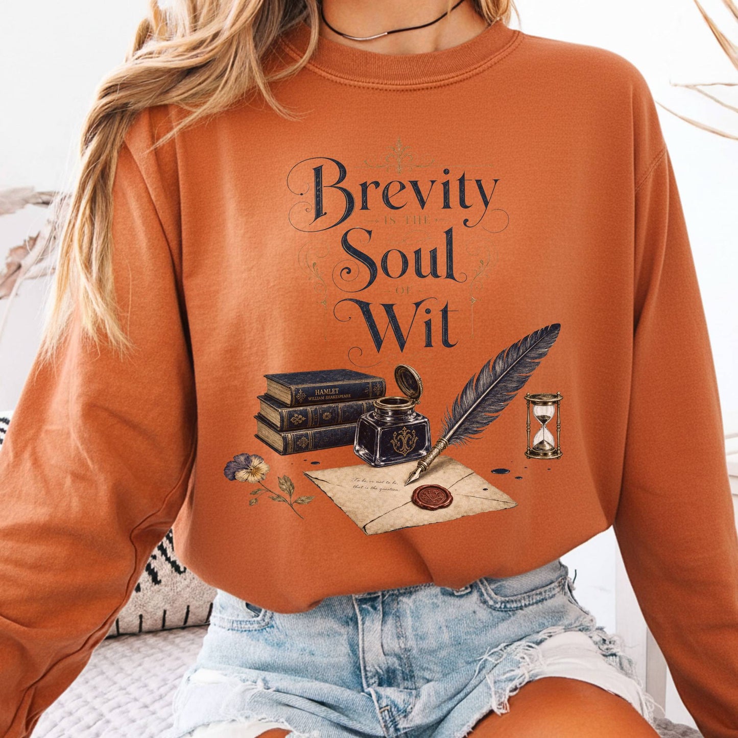 Long-sleeve Yam / S Brevity Is the Soul of Wit Shakespeare Literary Long Sleeve The Mystic Eden