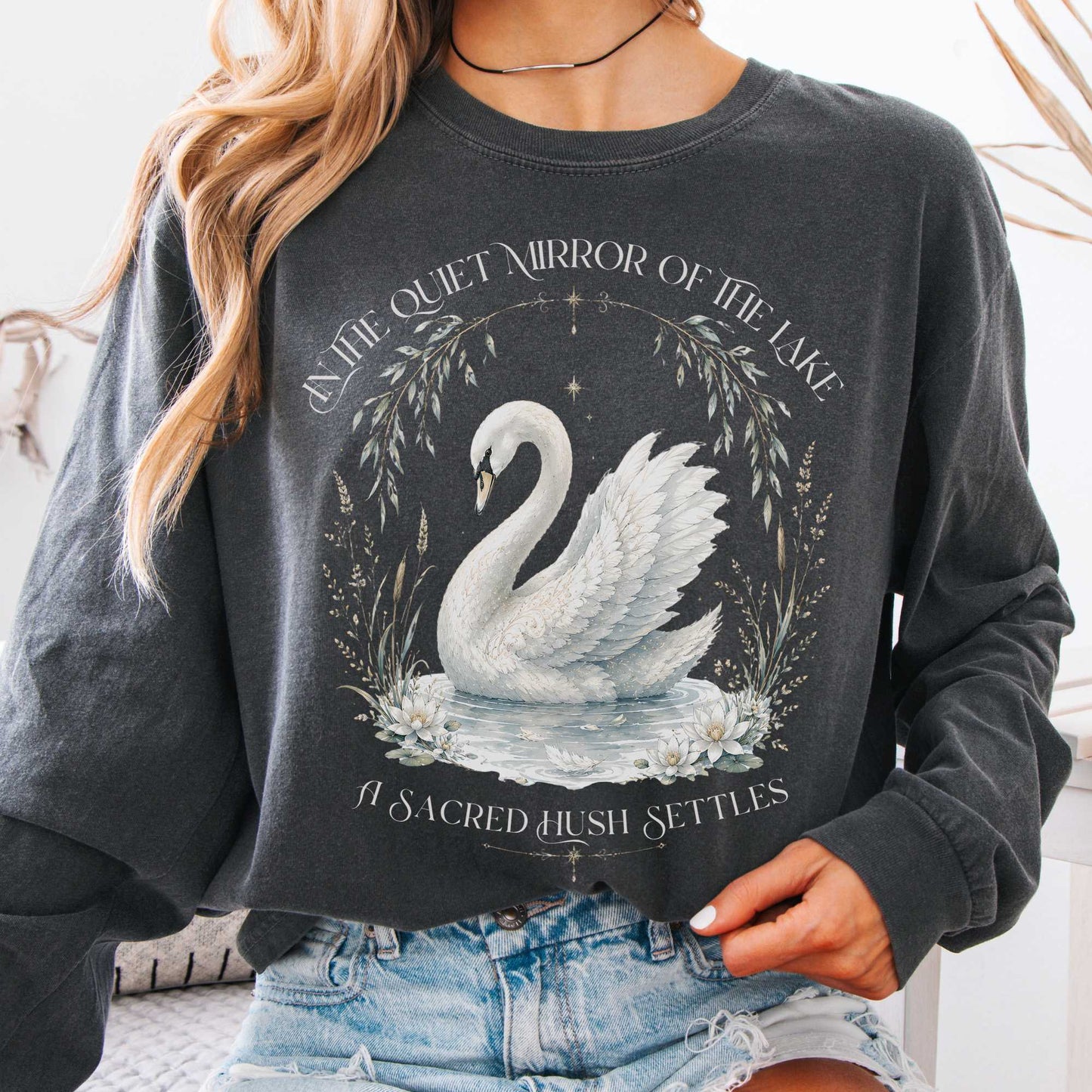 Long-sleeve Pepper / S In The Quiet Mirror Swan Long Sleeve The Mystic Eden