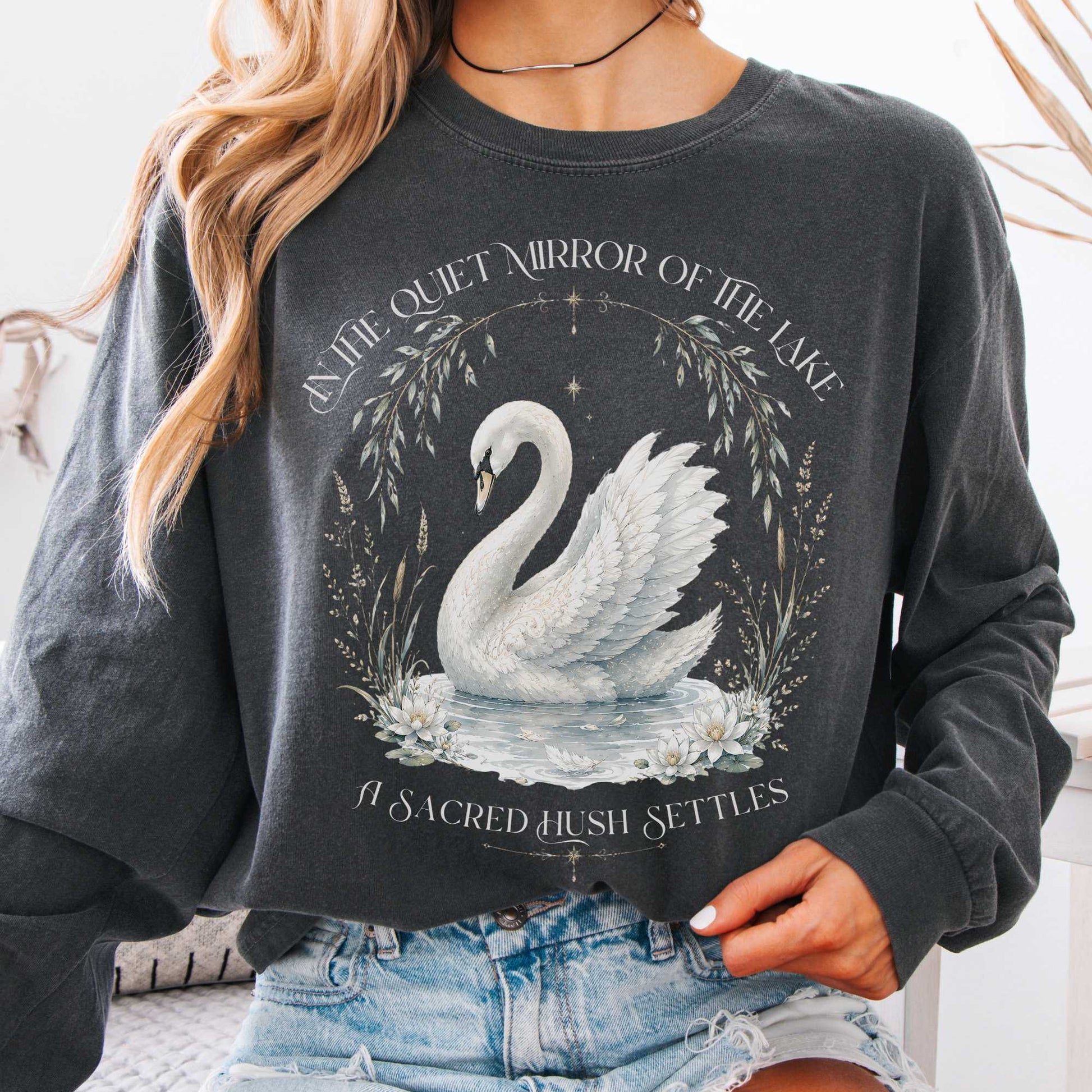 Long-sleeve Pepper / S In The Quiet Mirror Swan Long Sleeve The Mystic Eden
