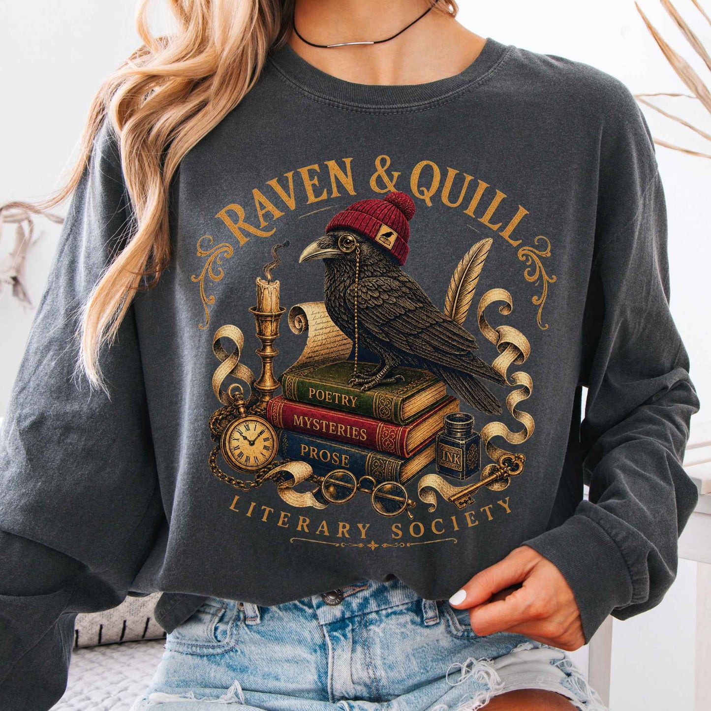 Long-sleeve Pepper / S Raven & Quill Literary Society Long Sleeve The Mystic Eden