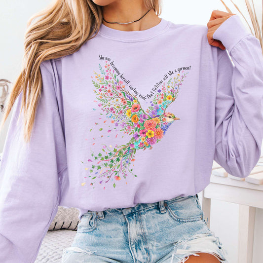 Long-sleeve Orchid / S She Was Becoming Herself Kate Chopin Long Sleeve The Mystic Eden
