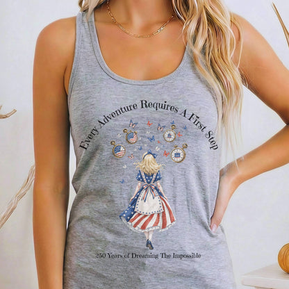 Tank Top Heather Grey / XS 250 Years of Dreaming the Impossible American Alice Women's Lightweight Tank Top The Mystic Eden