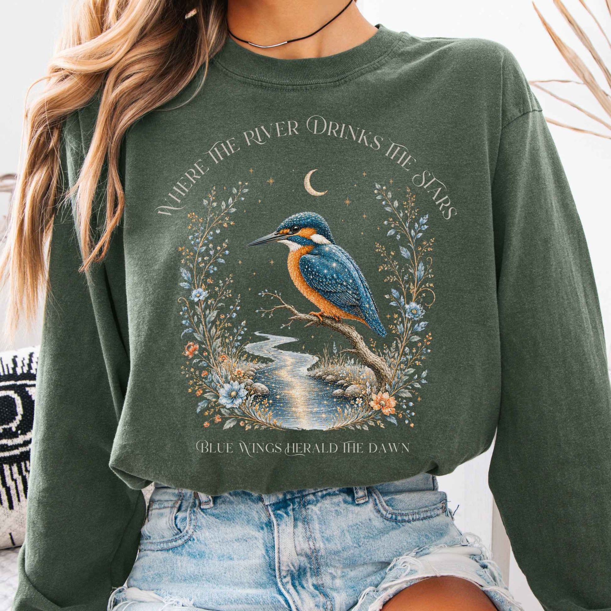 Long-sleeve Hemp / S Where the River Drinks the Stars Long Sleeve The Mystic Eden