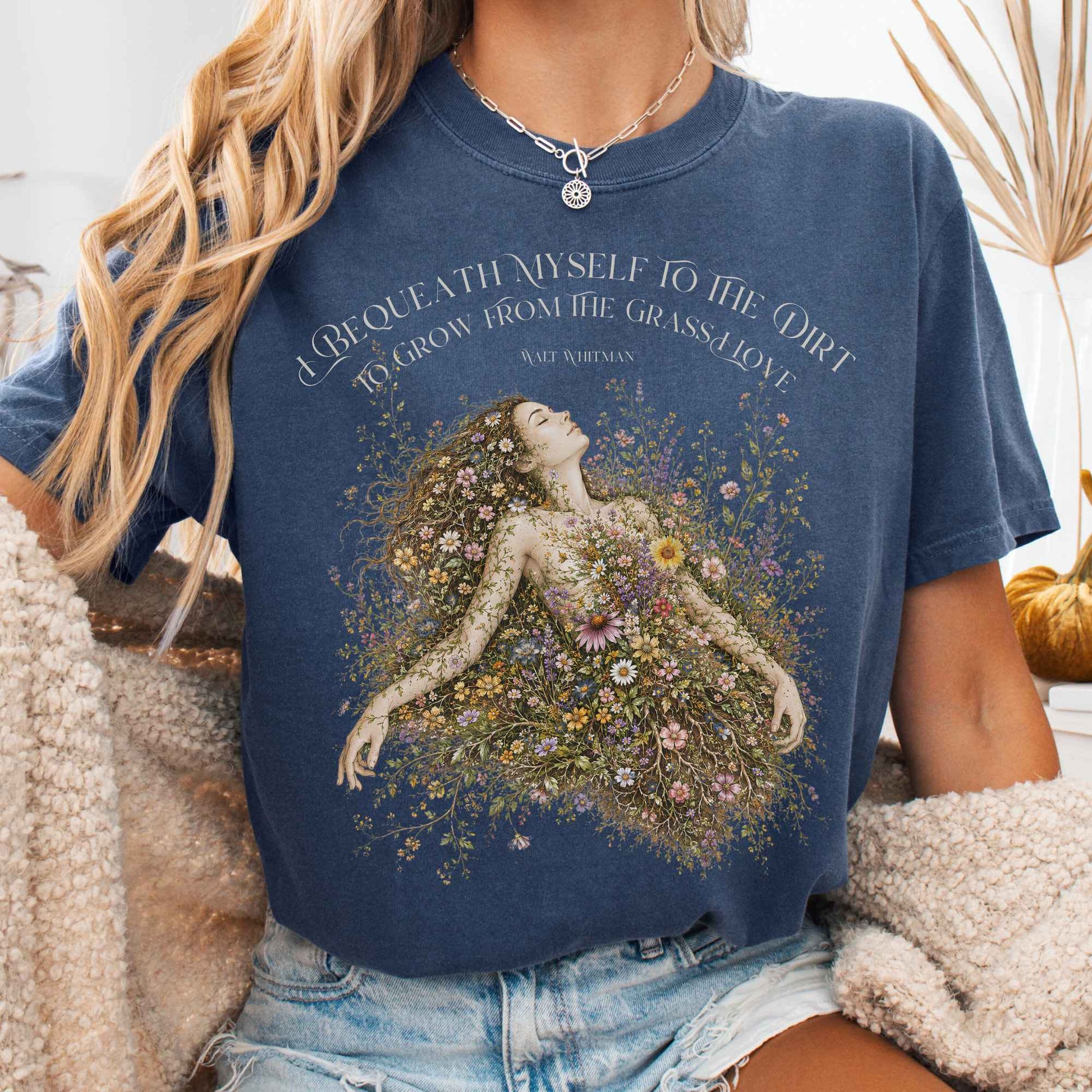 T-Shirt Denim / S I Bequeath Myself to the Dirt Walt Whitman T-Shirt The Mystic Eden