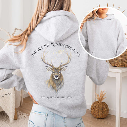 Hoodie Ash / S All the Woods Are Alive With Watchful Eyes Walter de la Mare Hoodie The Mystic Eden