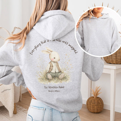 Hoodie Ash / S Everything Real Was Once Imagined The Velveteen Rabbit Hoodie The Mystic Eden