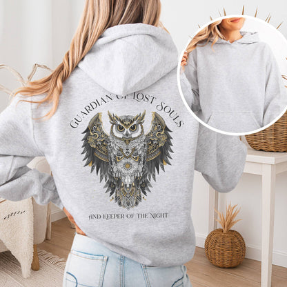 Hoodie Ash / S Guardian of Lost Souls Mythic Owl Hoodie The Mystic Eden