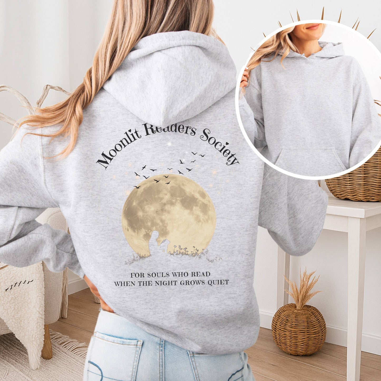 Hoodie Ash / S Moonlit Readers Society Hoodie The Mystic Eden
