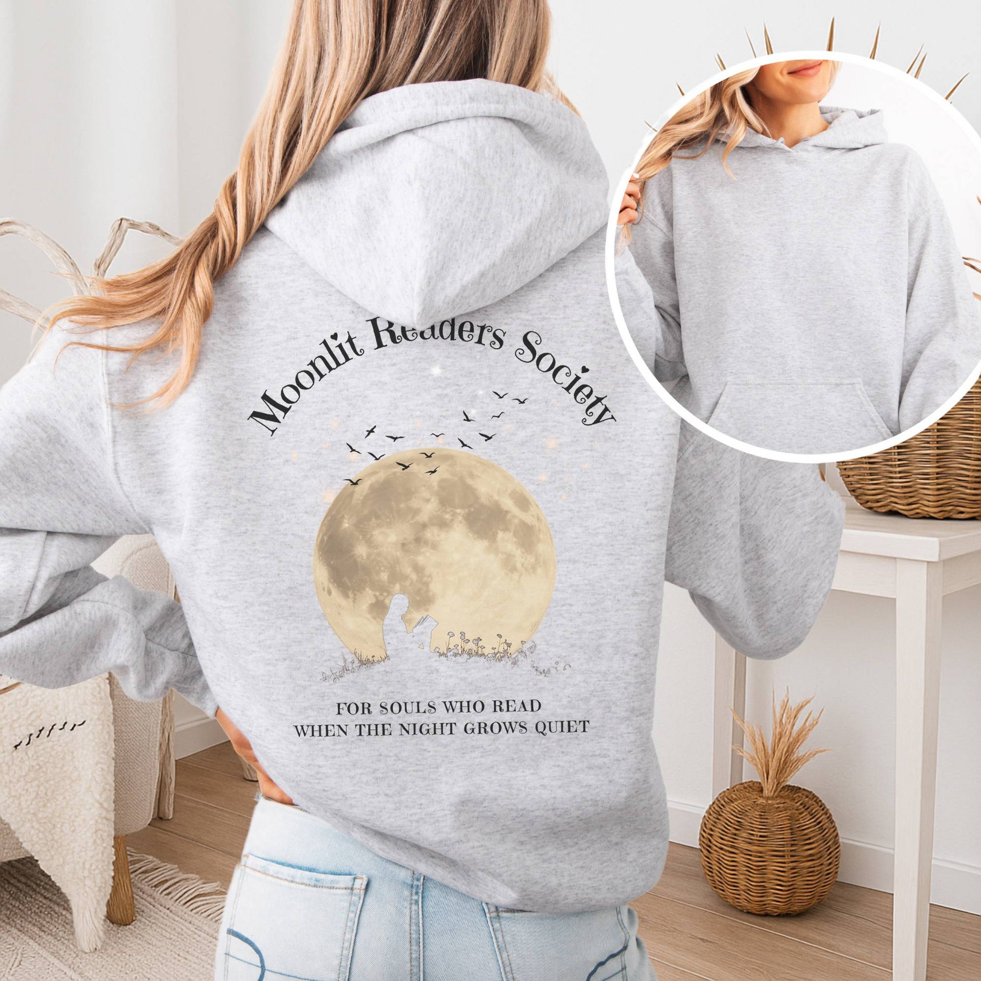 Hoodie Ash / S Moonlit Readers Society Hoodie The Mystic Eden