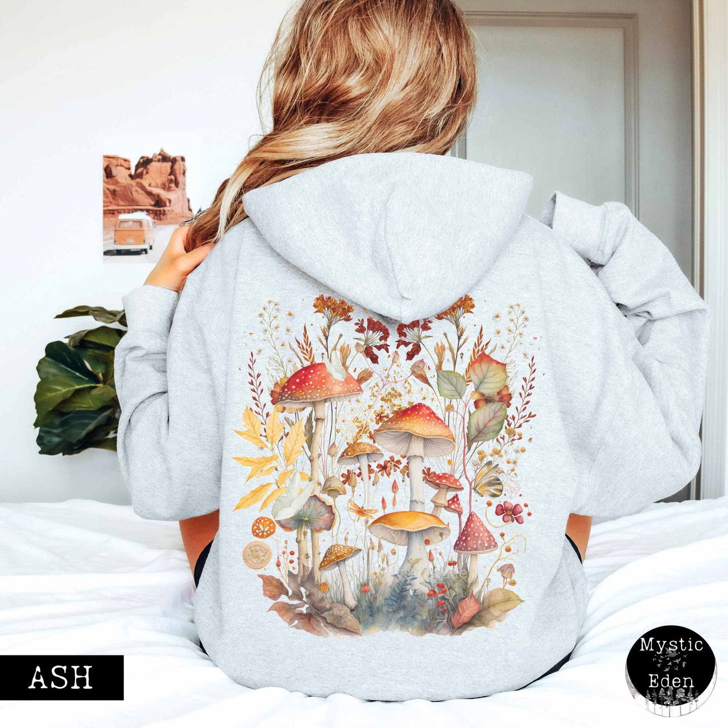 Hoodie Ash / S Mushroom Cottagecore Hoodie The Mystic Eden