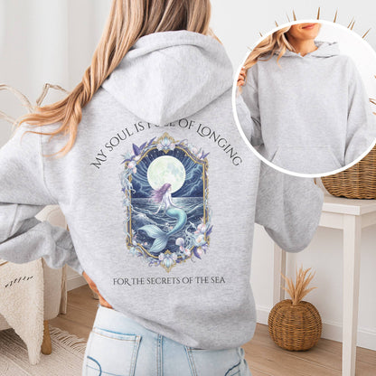 Hoodie Ash / S My Soul Is Full of Longing Poetry Hoodie The Mystic Eden