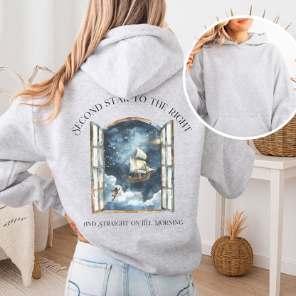Hoodie Ash / S Second Star to the Right Peter Pan Hoodie The Mystic Eden