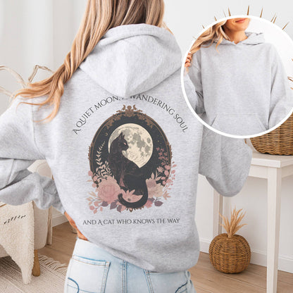 Hoodie Ash / S The Cat Who Knows the Way Poetry Hoodie The Mystic Eden