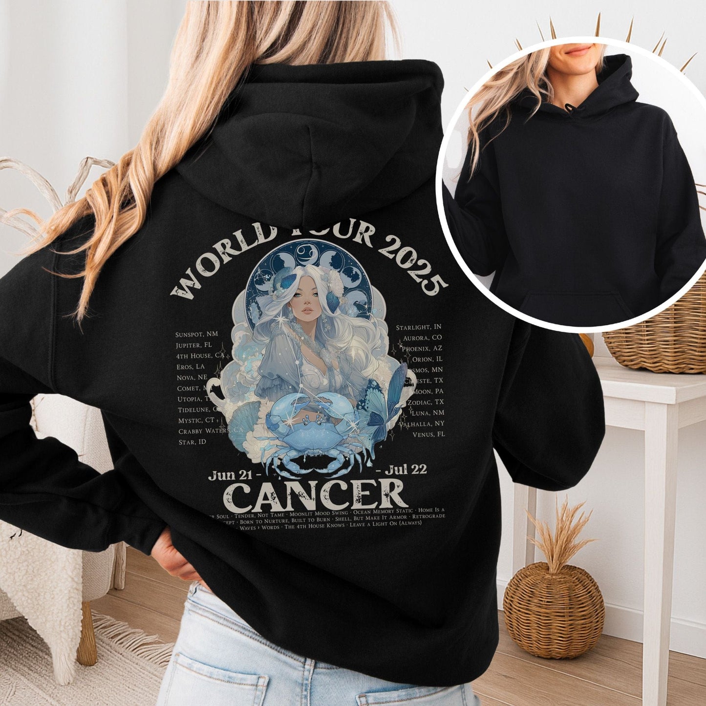 Hoodie Black / S Cancer Concert Hoodie - Zodiac World Tour 2025 Hoodie The Mystic Eden