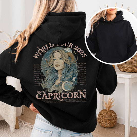 Hoodie Black / S Capricorn Concert Hoodie - Zodiac World Tour 2025 Hoodie The Mystic Eden