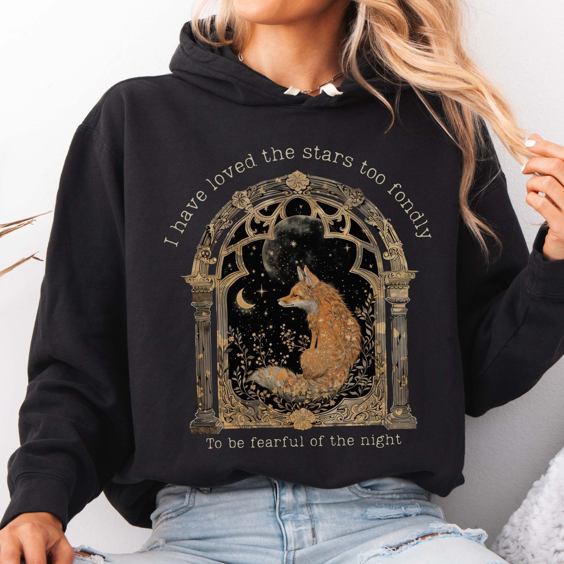 Hoodie Black / S I Have Loved the Stars Too Fondly Sarah Williams Poetry Vintage Hoodie The Mystic Eden