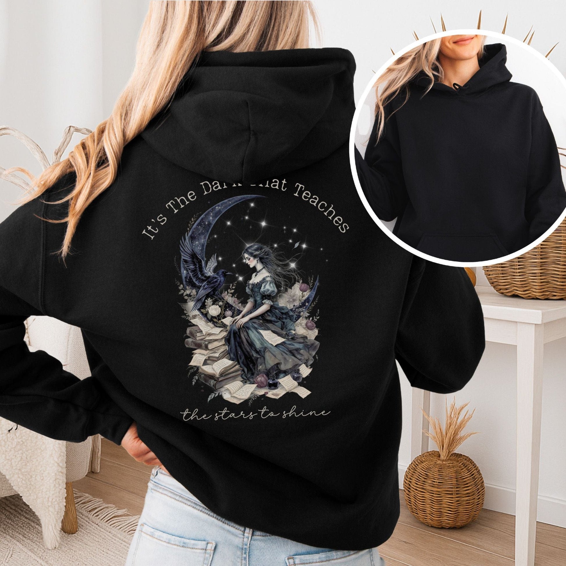 Hoodie Black / S It's the Dark That Teaches the Stars to Shine Poe Inspired Hoodie The Mystic Eden