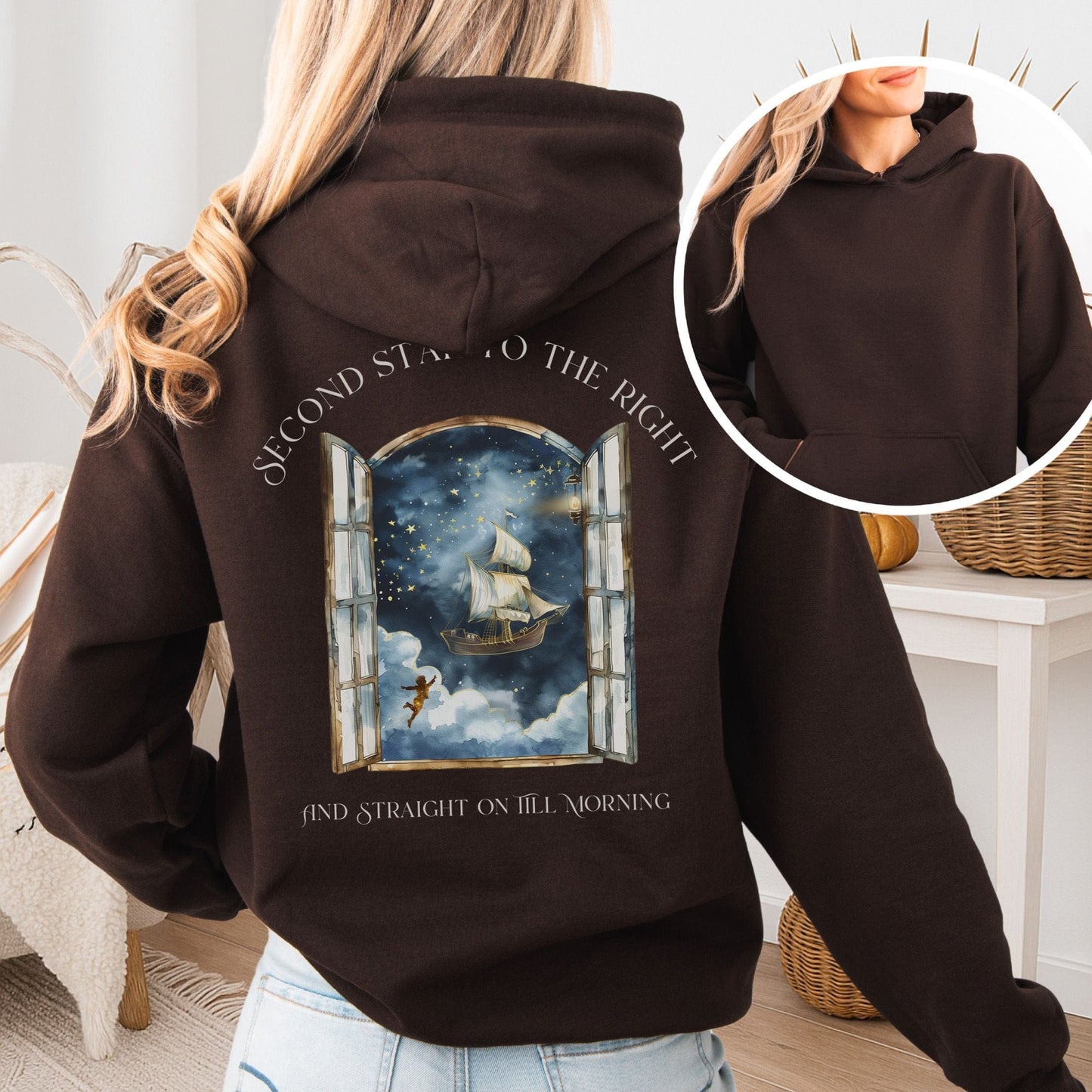 Hoodie Black / S Second Star to the Right Peter Pan Hoodie The Mystic Eden