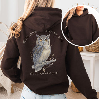 Hoodie Black / S The Old Knowing Stirs Mystical Owl Hoodie The Mystic Eden