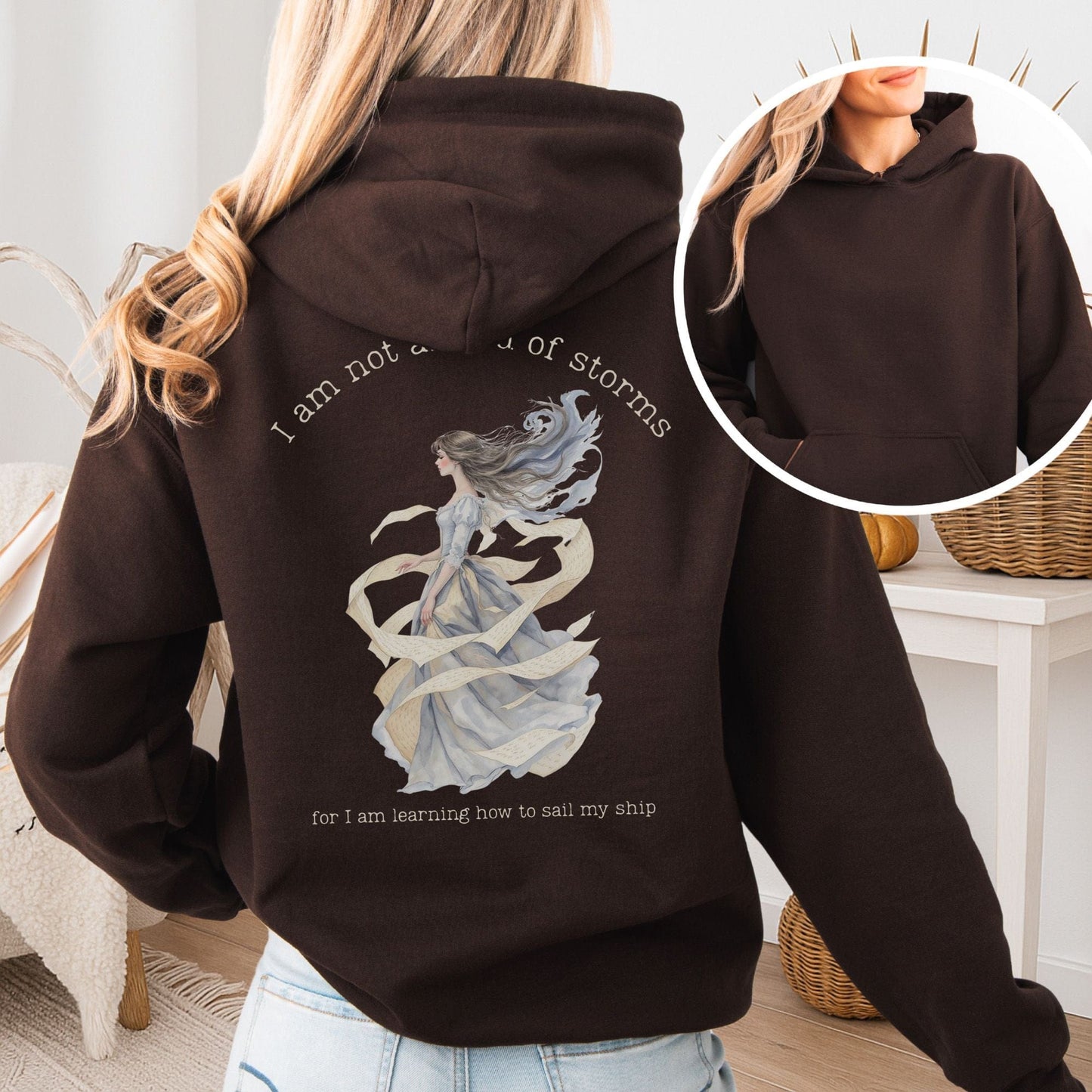 Hoodie Dark Chocolate / S I Am Not Afraid of Storms Little Women Hoodie The Mystic Eden