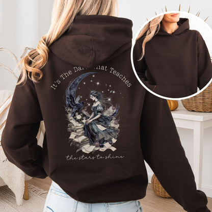 Hoodie Dark Chocolate / S It's the Dark That Teaches the Stars to Shine Poe Inspired Hoodie The Mystic Eden