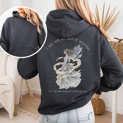 Hoodie Dark Heather / S I Am Not Afraid of Storms Little Women Hoodie The Mystic Eden