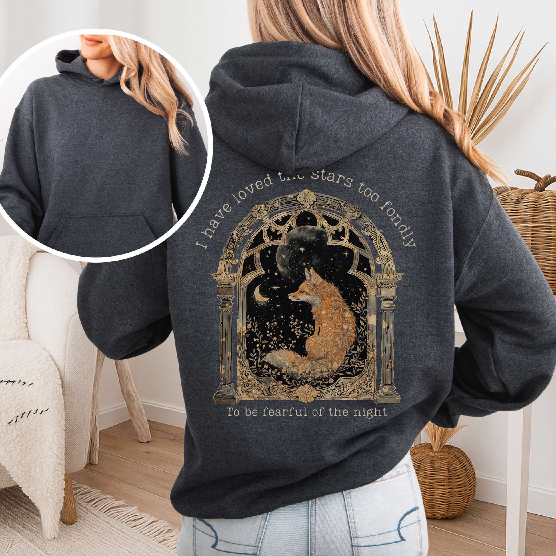 Hoodie Dark Heather / S I Have Loved the Stars Too Fondly Sarah Williams Poetry Hoodie The Mystic Eden