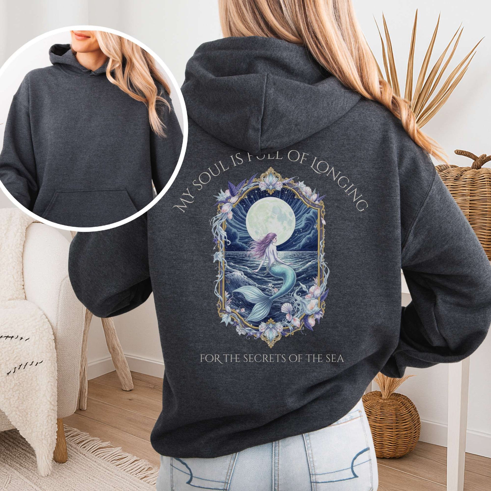 Hoodie Dark Heather / S My Soul Is Full of Longing Poetry Hoodie The Mystic Eden