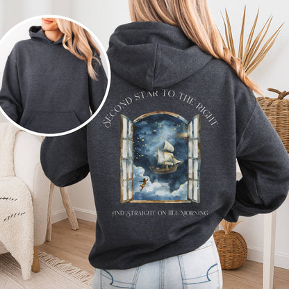 Hoodie Dark Heather / S Second Star to the Right Peter Pan Hoodie The Mystic Eden
