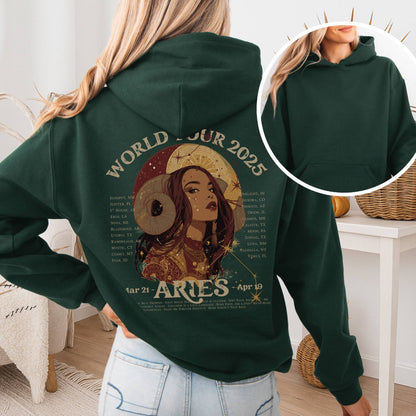 Hoodie Forest Green / S Aries Concert Hoodie - Zodiac World Tour 2025 Hoodie The Mystic Eden