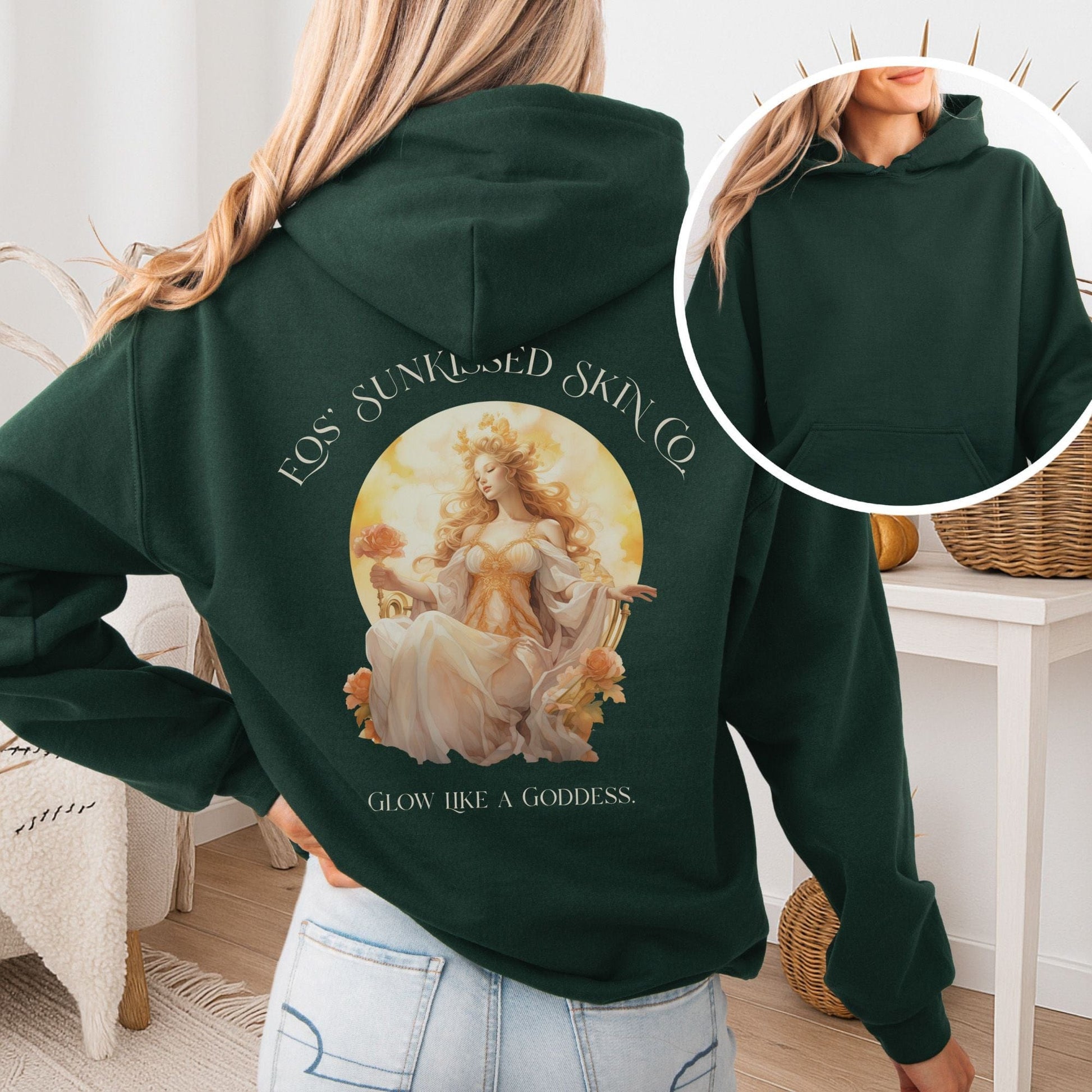 Hoodie Forest Green / S Eos' Sunkissed Skin Co. Hoodie – Glow Like a Goddess The Mystic Eden