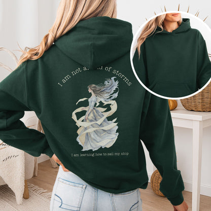 Hoodie Forest Green / S I Am Not Afraid of Storms Little Women Hoodie The Mystic Eden