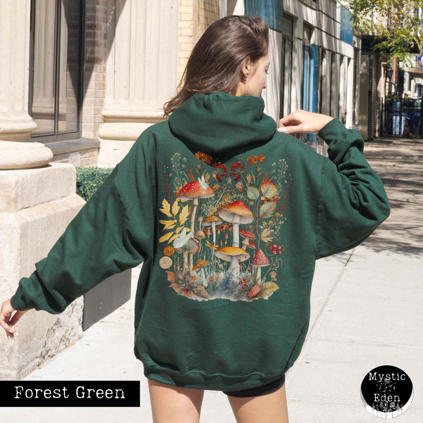 Hoodie Forest Green / S Mushroom Cottagecore Hoodie The Mystic Eden