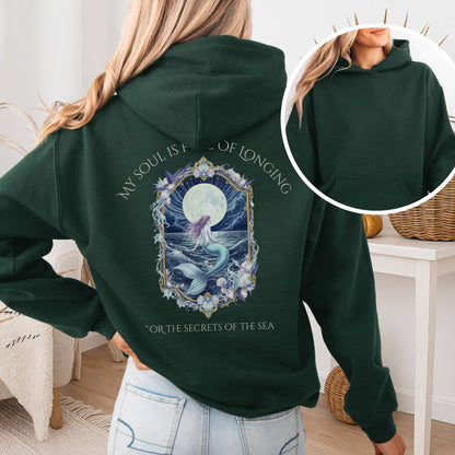 Hoodie Forest Green / S My Soul Is Full of Longing Poetry Hoodie The Mystic Eden