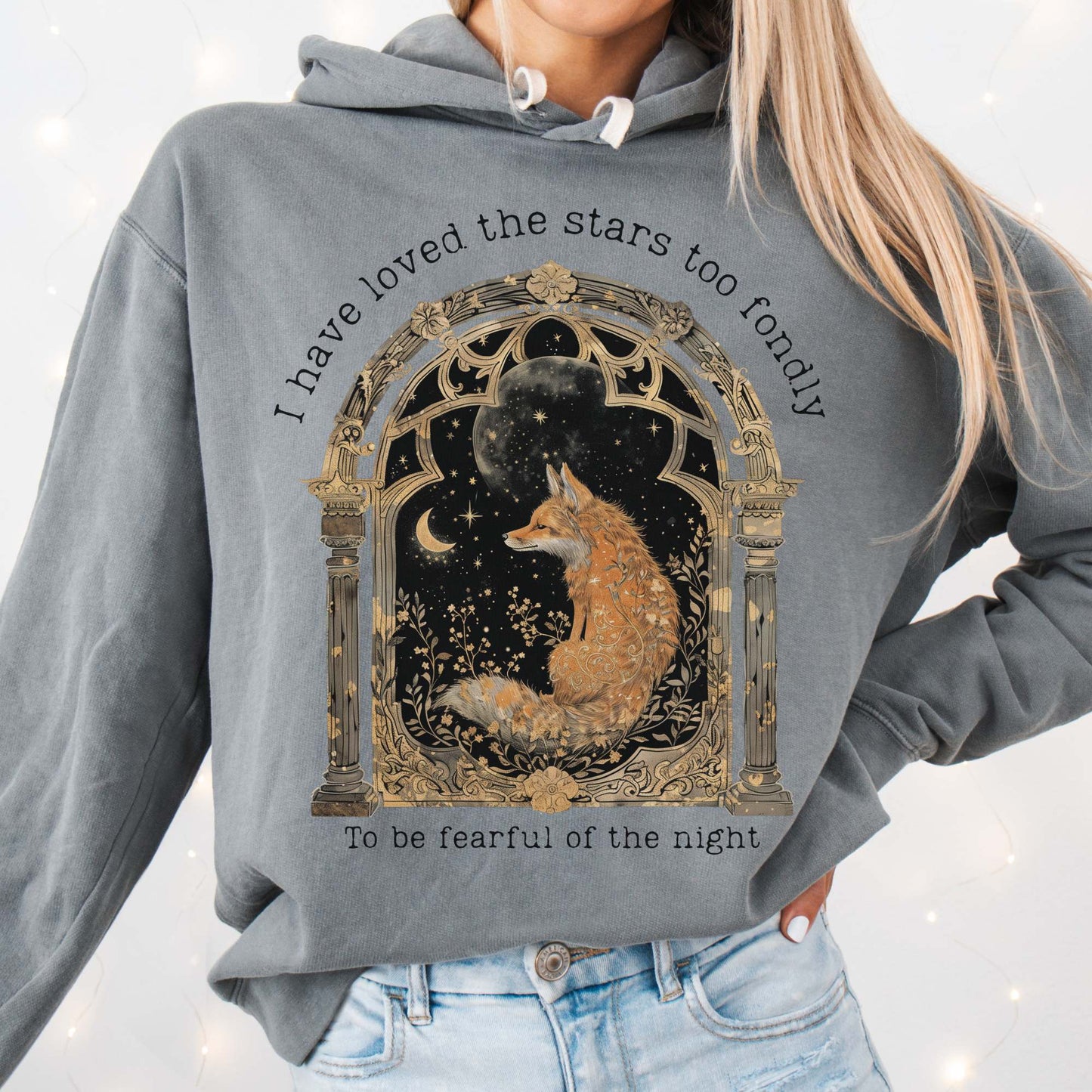 Hoodie Grey / S I Have Loved the Stars Too Fondly Sarah Williams Poetry Vintage Hoodie The Mystic Eden